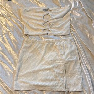 Elegant Cream Skirt Set